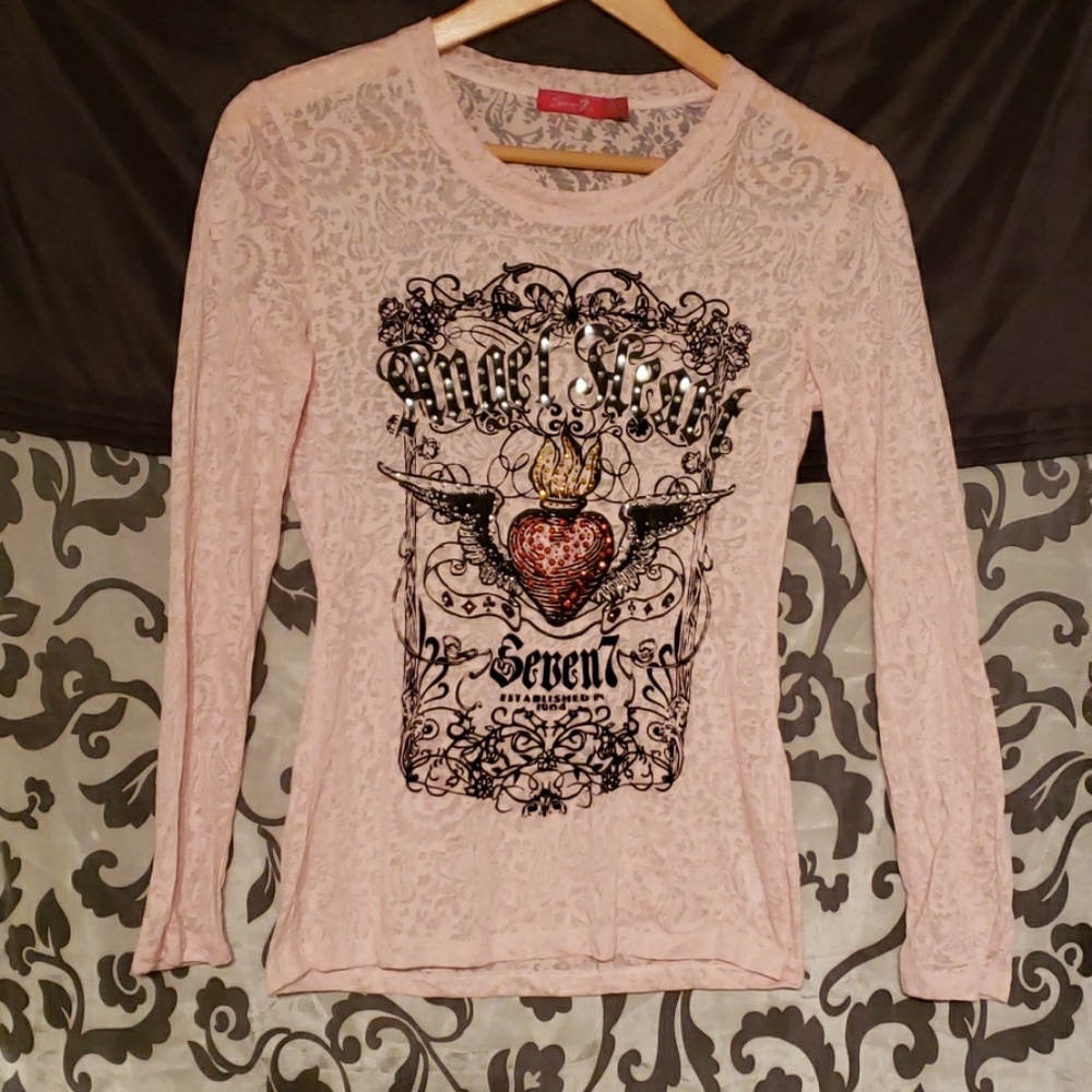 3/$20 💝 Sexy Pink Seven7 Angel ❤ Long Sleeve Tee SP